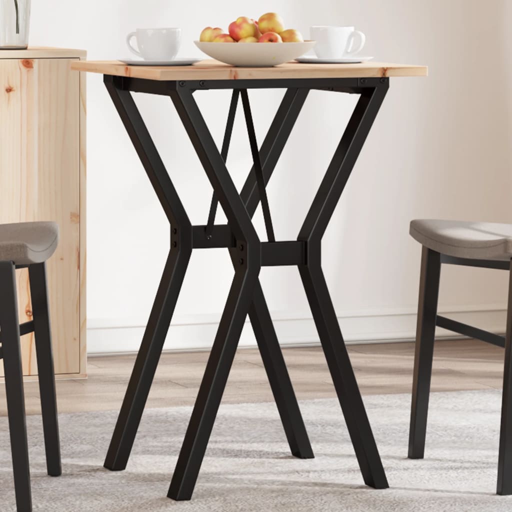 vidaXL Esstisch Y-Gestell 50x50x75 cm Massivholz Kiefer und Stahl