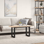 vidaXL Couchtisch O-Gestell 100x50x45,5 cm Massivholz Kiefer Stahl