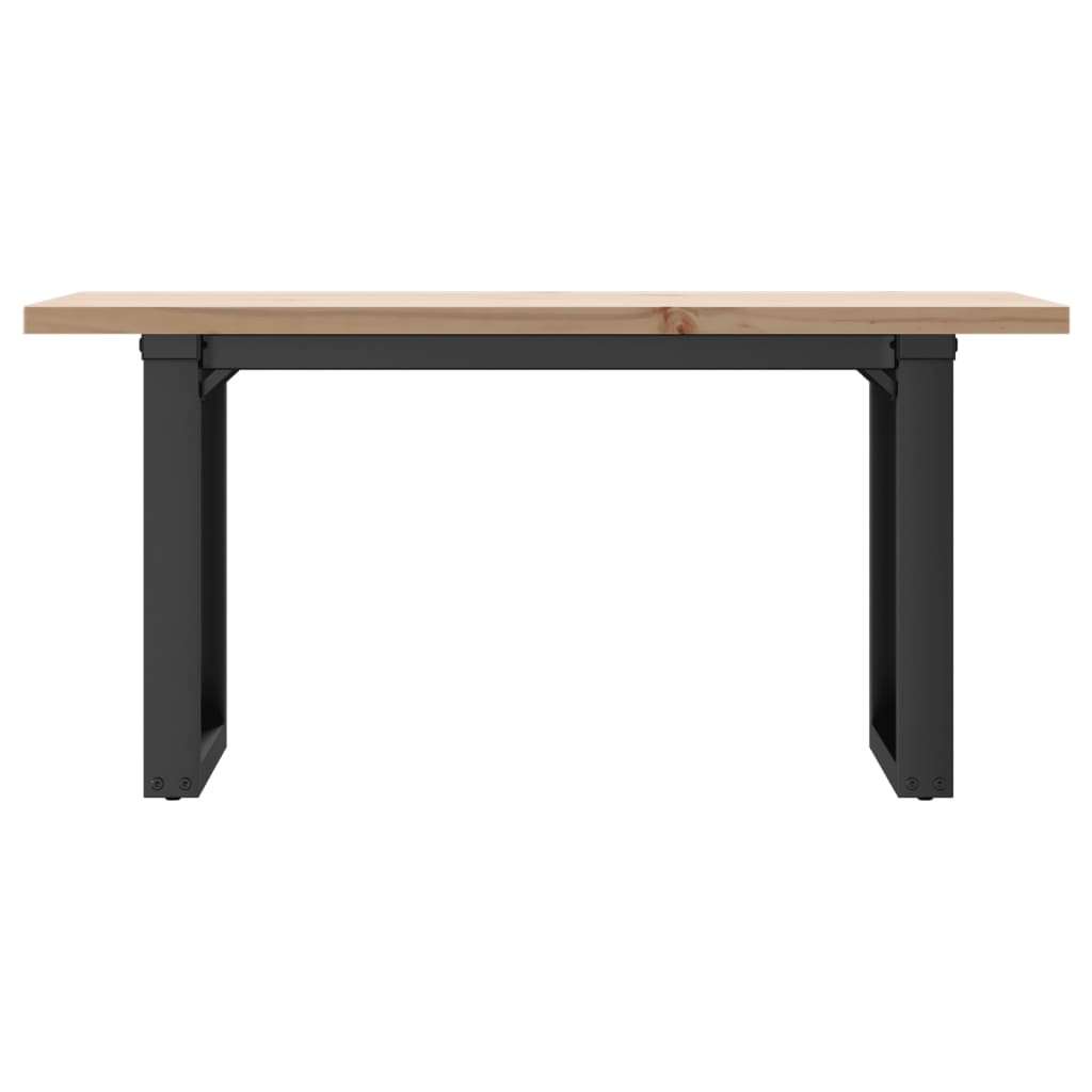 vidaXL Couchtisch O-Gestell 100x50x45,5 cm Massivholz Kiefer Stahl