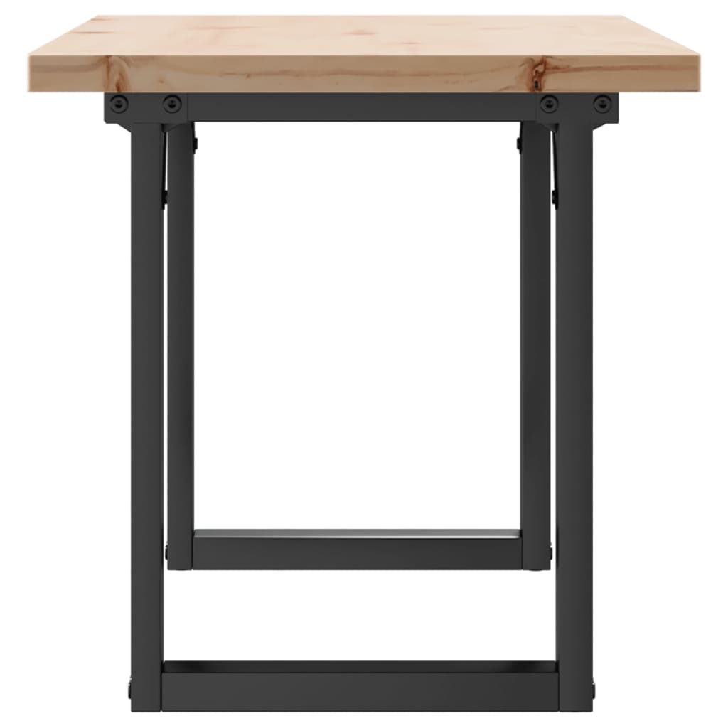 vidaXL Couchtisch O-Gestell 100x50x45,5 cm Massivholz Kiefer Stahl