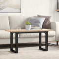 vidaXL Couchtisch O-Gestell 100x50x45,5 cm Massivholz Kiefer Stahl