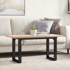vidaXL Couchtisch O-Gestell 100x50x45,5 cm Massivholz Kiefer Stahl