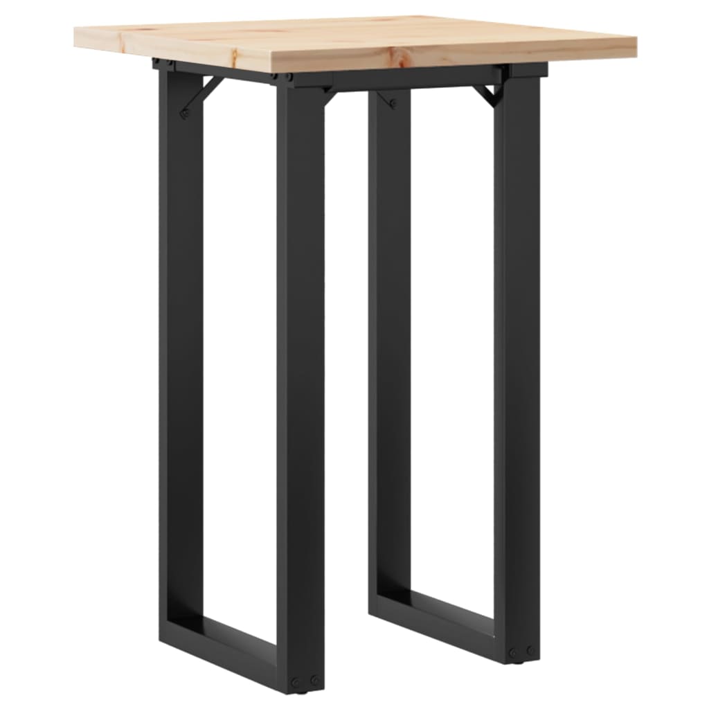 vidaXL Esstisch O-Gestell 50x50x75,5 cm Massivholz Kiefer & Stahl