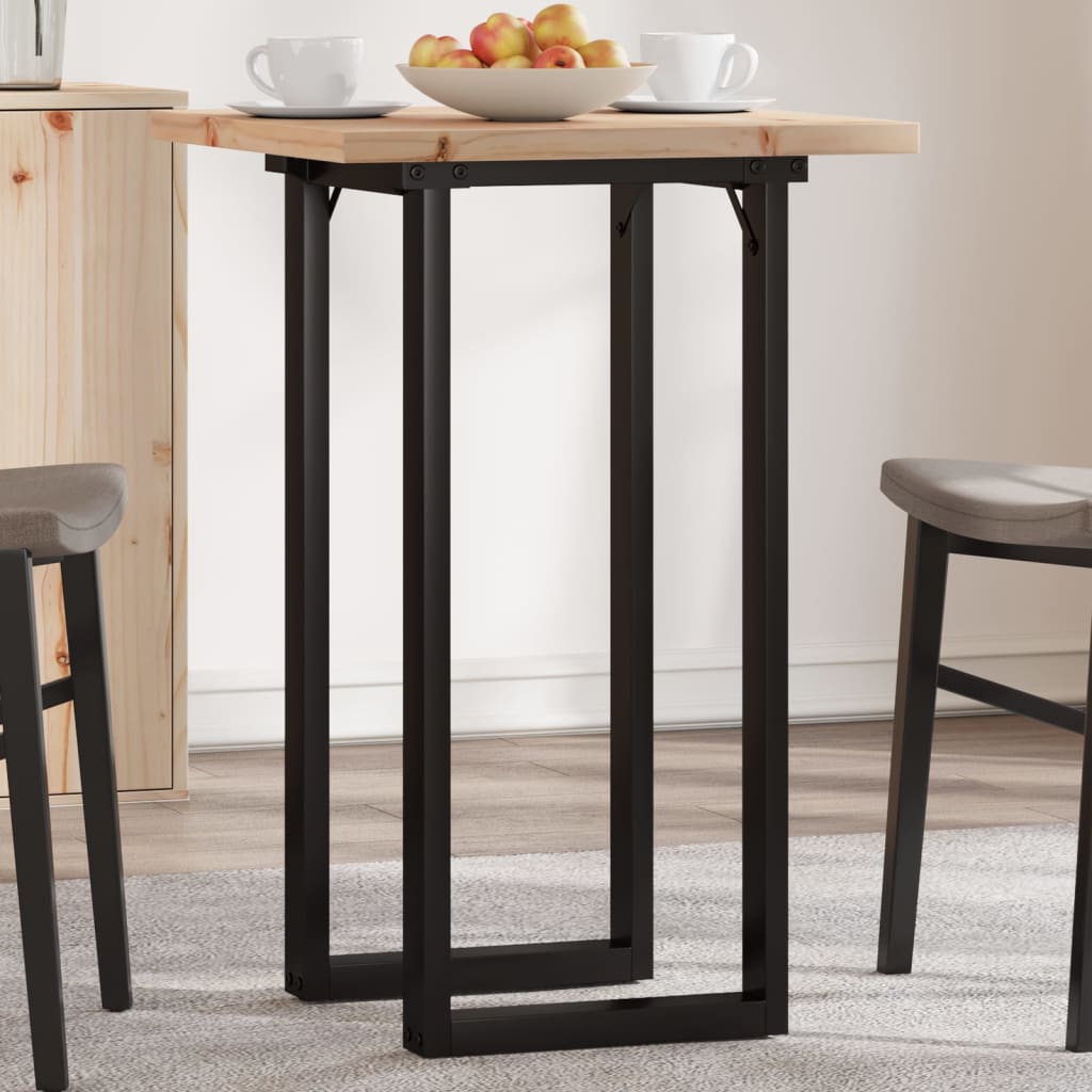 vidaXL Esstisch O-Gestell 50x50x75,5 cm Massivholz Kiefer & Stahl