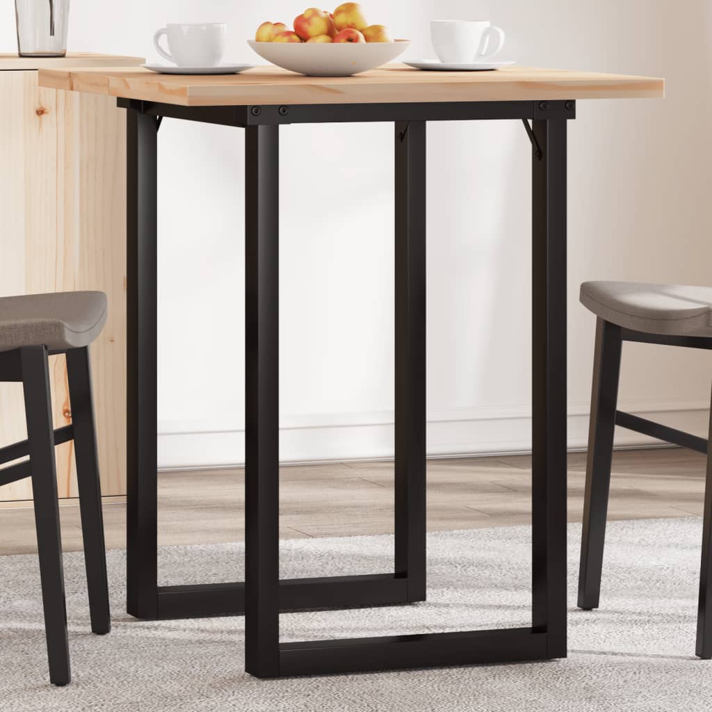 vidaXL Esstisch O-Gestell 50x50x75,5 cm Massivholz Kiefer & Stahl