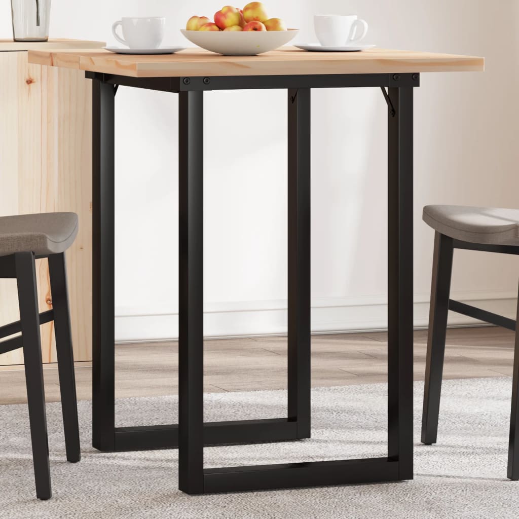 vidaXL Esstisch O-Gestell 50x50x75,5 cm Massivholz Kiefer & Stahl