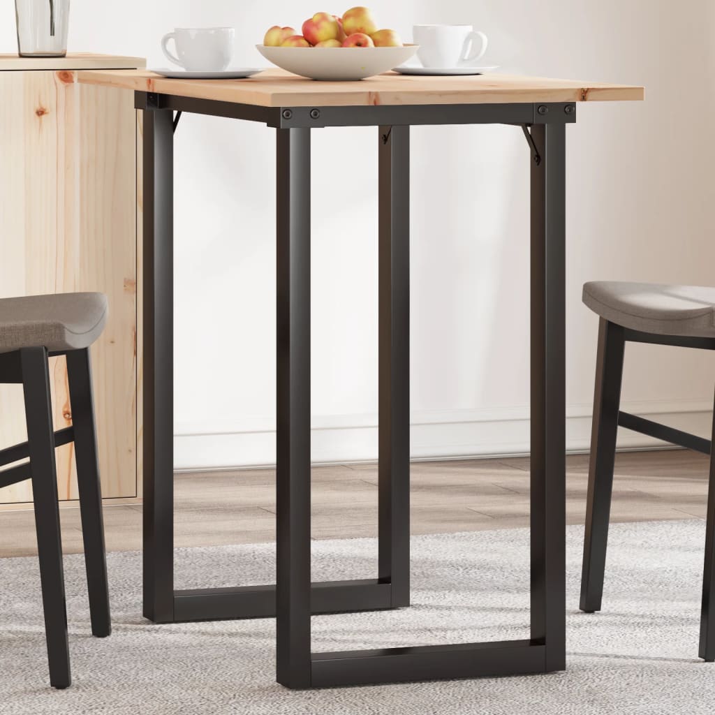 vidaXL Esstisch O-Gestell 50x50x75,5 cm Massivholz Kiefer & Stahl