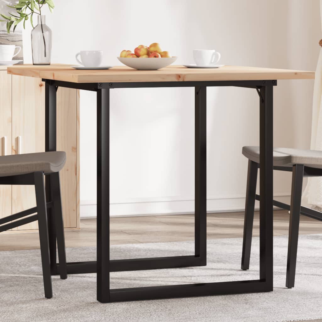 vidaXL Esstisch O-Gestell 50x50x75,5 cm Massivholz Kiefer & Stahl