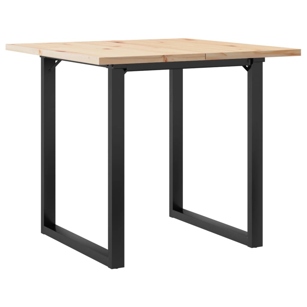 vidaXL Esstisch O-Gestell 90x90x75,5 Massivholz Kiefer und Stahl