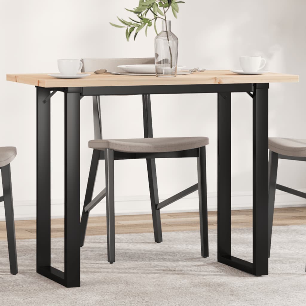 vidaXL Esstisch O-Gestell 50x50x75,5 cm Massivholz Kiefer & Stahl