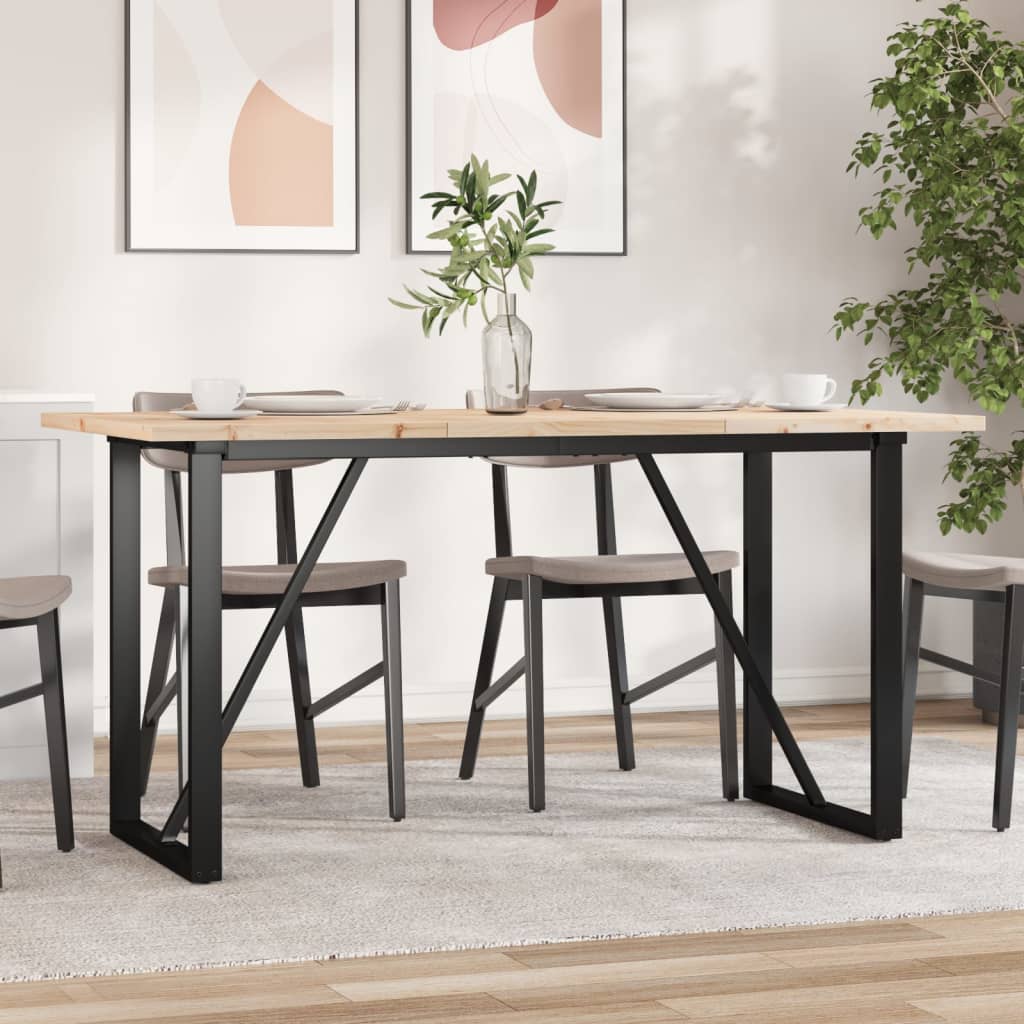 vidaXL Esstisch O-Gestell 50x50x75,5 cm Massivholz Kiefer & Stahl