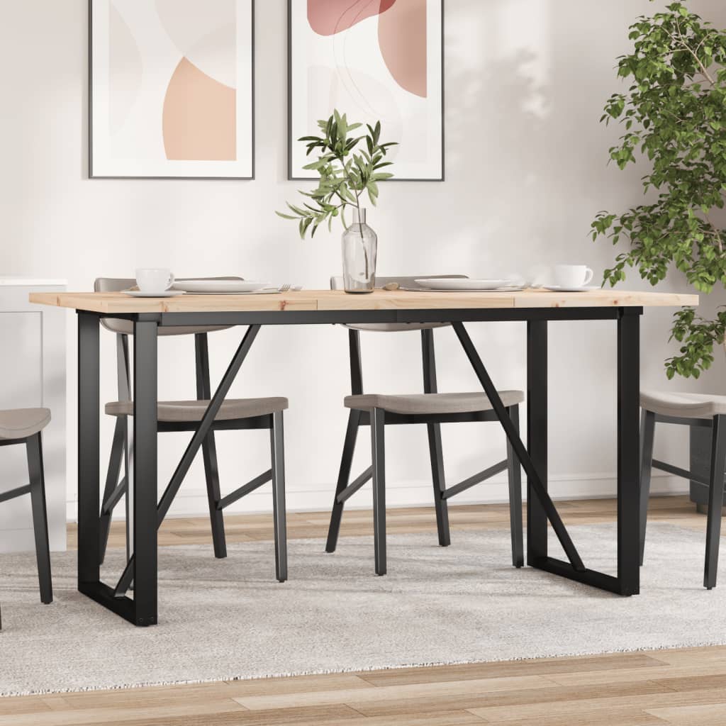 vidaXL Esstisch O-Gestell 50x50x75,5 cm Massivholz Kiefer & Stahl