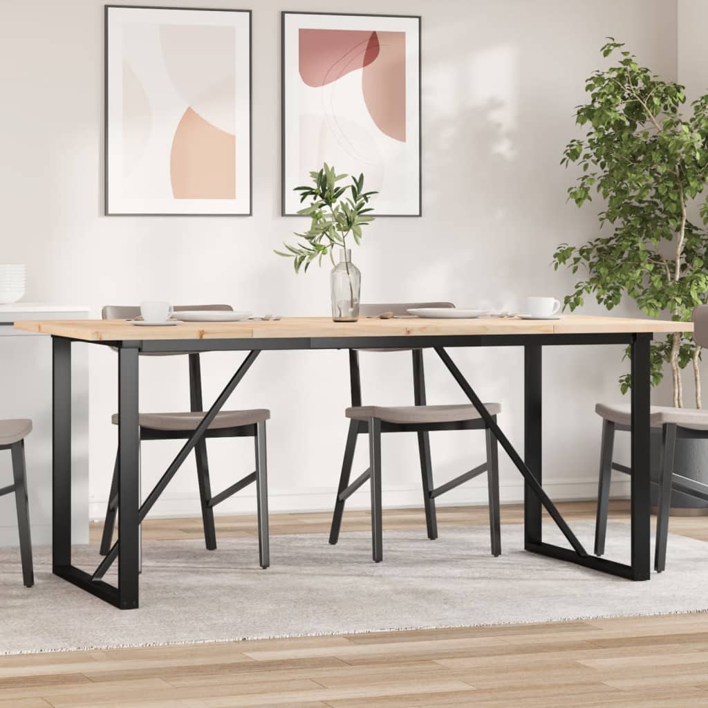 vidaXL Esstisch O-Gestell 50x50x75,5 cm Massivholz Kiefer & Stahl