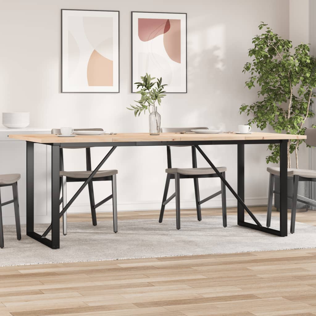 vidaXL Esstisch O-Gestell 50x50x75,5 cm Massivholz Kiefer & Stahl