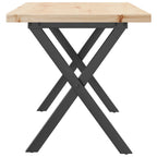 vidaXL Couchtisch X-Gestell 100x50x45,5 cm Massivholz Kiefer Stahl