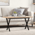 vidaXL Couchtisch X-Gestell 100x50x45,5 cm Massivholz Kiefer Stahl
