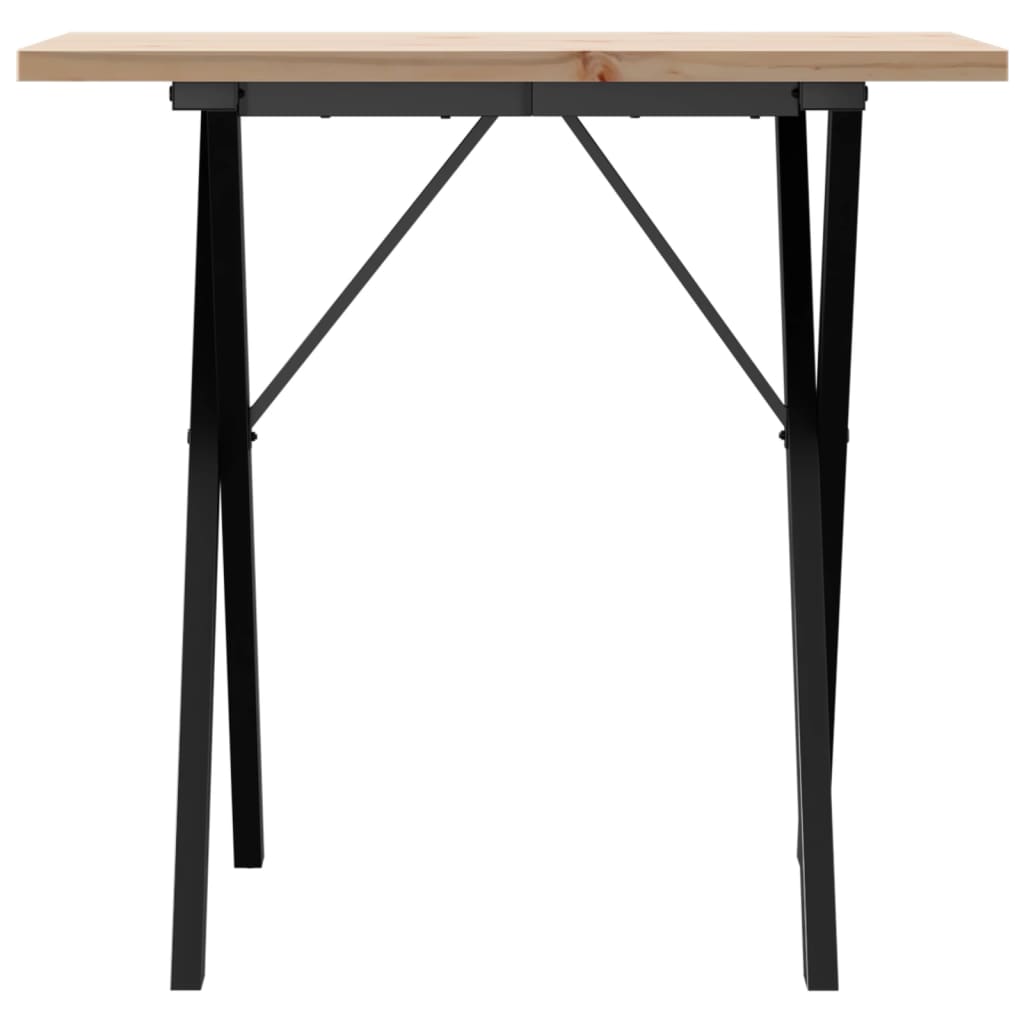 vidaXL Esstisch X-Gestell 80x50x75,5 cm Massivholz Kiefer & Stahl