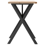 vidaXL Esstisch X-Gestell 80x50x75,5 cm Massivholz Kiefer & Stahl