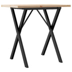 vidaXL Esstisch X-Gestell 80x50x75,5 cm Massivholz Kiefer & Stahl