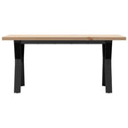 vidaXL Couchtisch Y-Gestell 100x50x45,5 cm Massivholz Kiefer Stahl