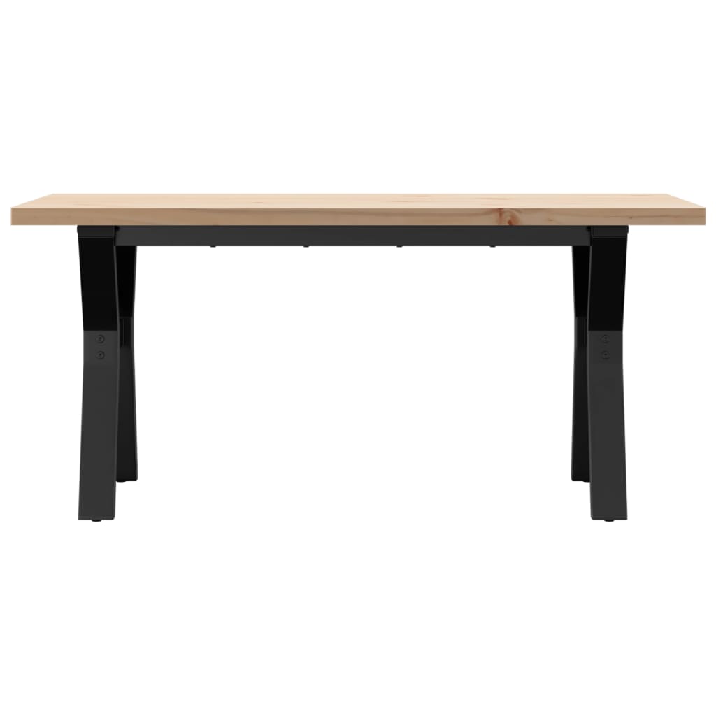 vidaXL Couchtisch Y-Gestell 100x50x45,5 cm Massivholz Kiefer Stahl