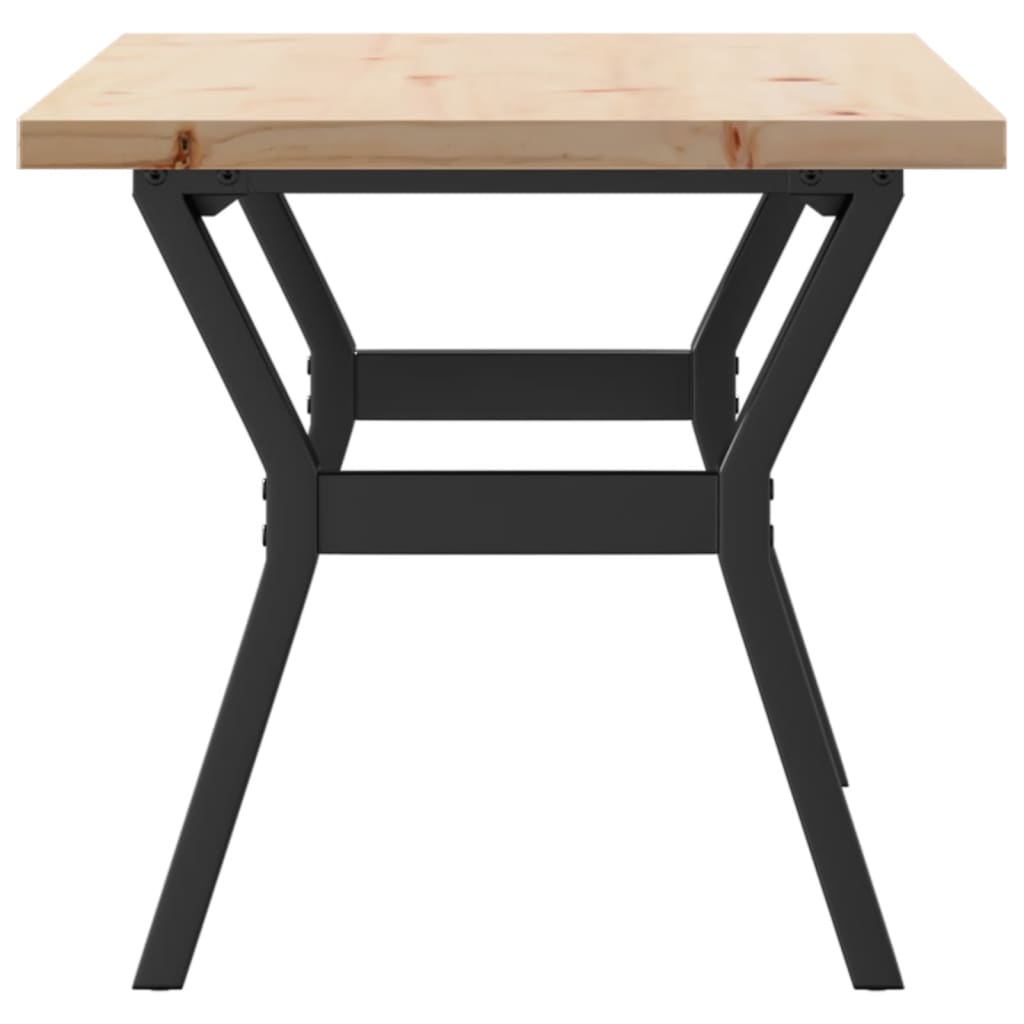 vidaXL Couchtisch Y-Gestell 100x50x45,5 cm Massivholz Kiefer Stahl