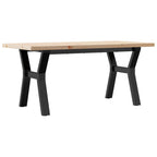 vidaXL Couchtisch Y-Gestell 100x50x45,5 cm Massivholz Kiefer Stahl
