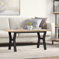 vidaXL Couchtisch Y-Gestell 100x50x45,5 cm Massivholz Kiefer Stahl