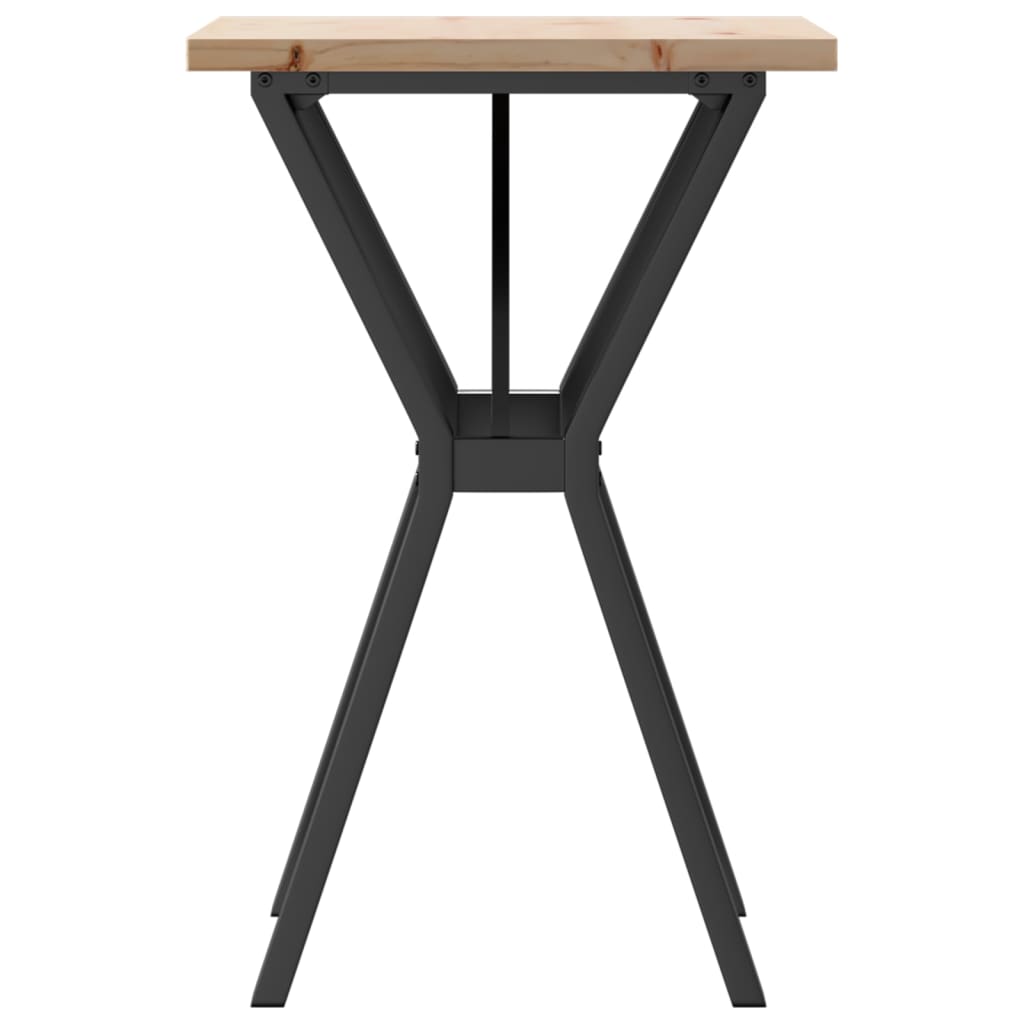 vidaXL Esstisch Y-Gestell 50x50x75,5 cm Massivholz Kiefer & Stahl