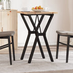 vidaXL Esstisch Y-Gestell 50x50x75,5 cm Massivholz Kiefer & Stahl