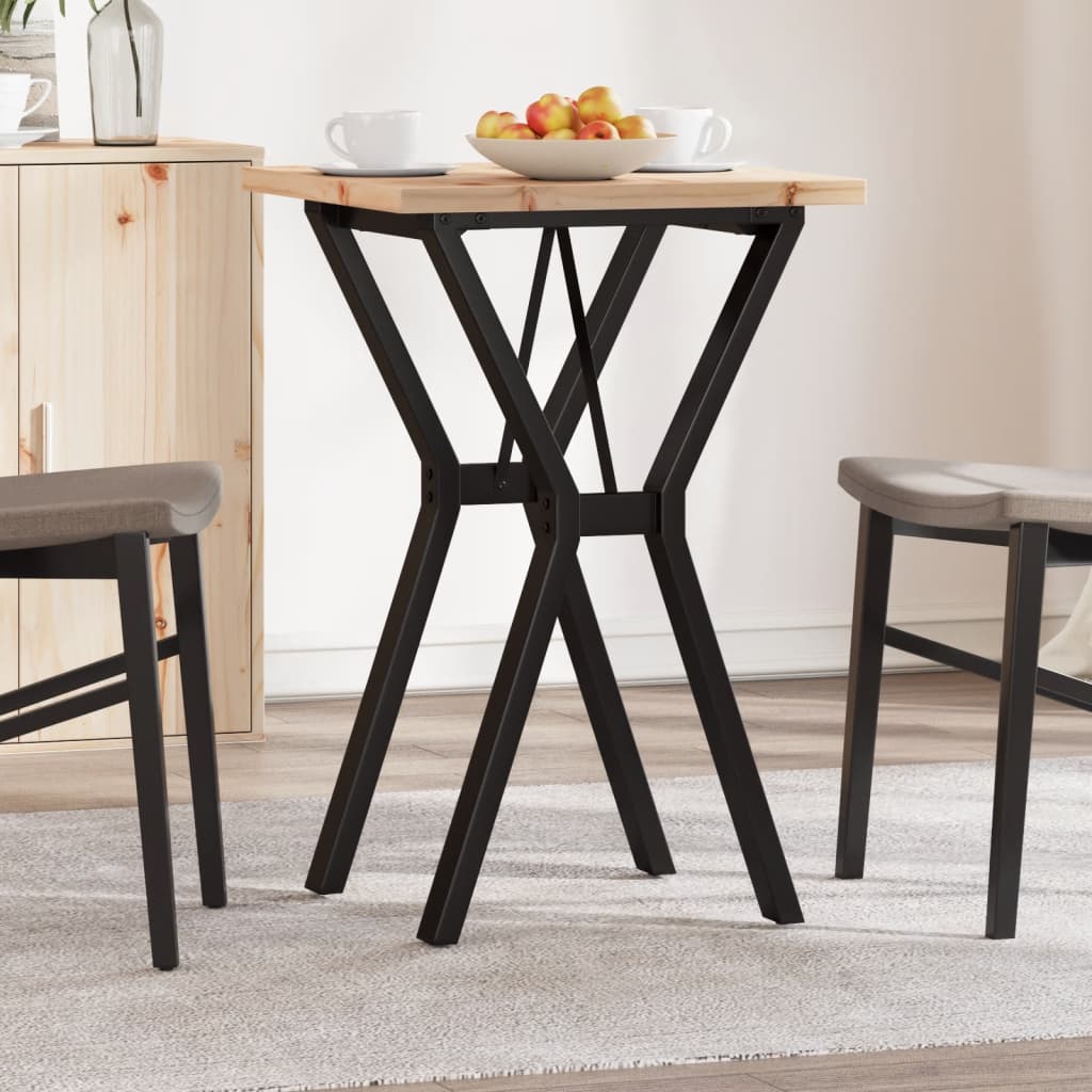 vidaXL Esstisch Y-Gestell 50x50x75,5 cm Massivholz Kiefer & Stahl