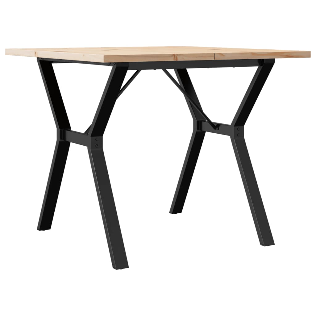 vidaXL Esstisch Y-Gestell 90x90x75,5 Massivholz Kiefer und Stahl
