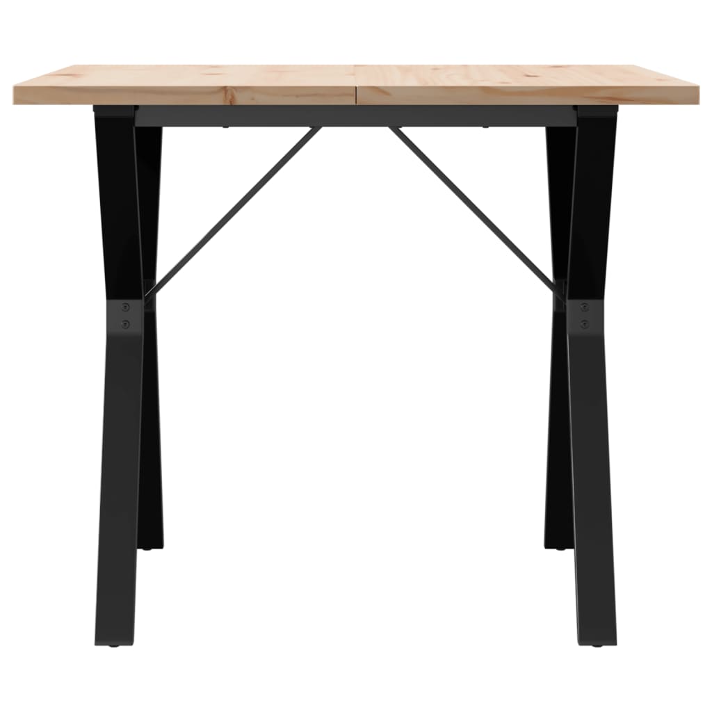 vidaXL Esstisch Y-Gestell 90x90x75,5 Massivholz Kiefer und Stahl