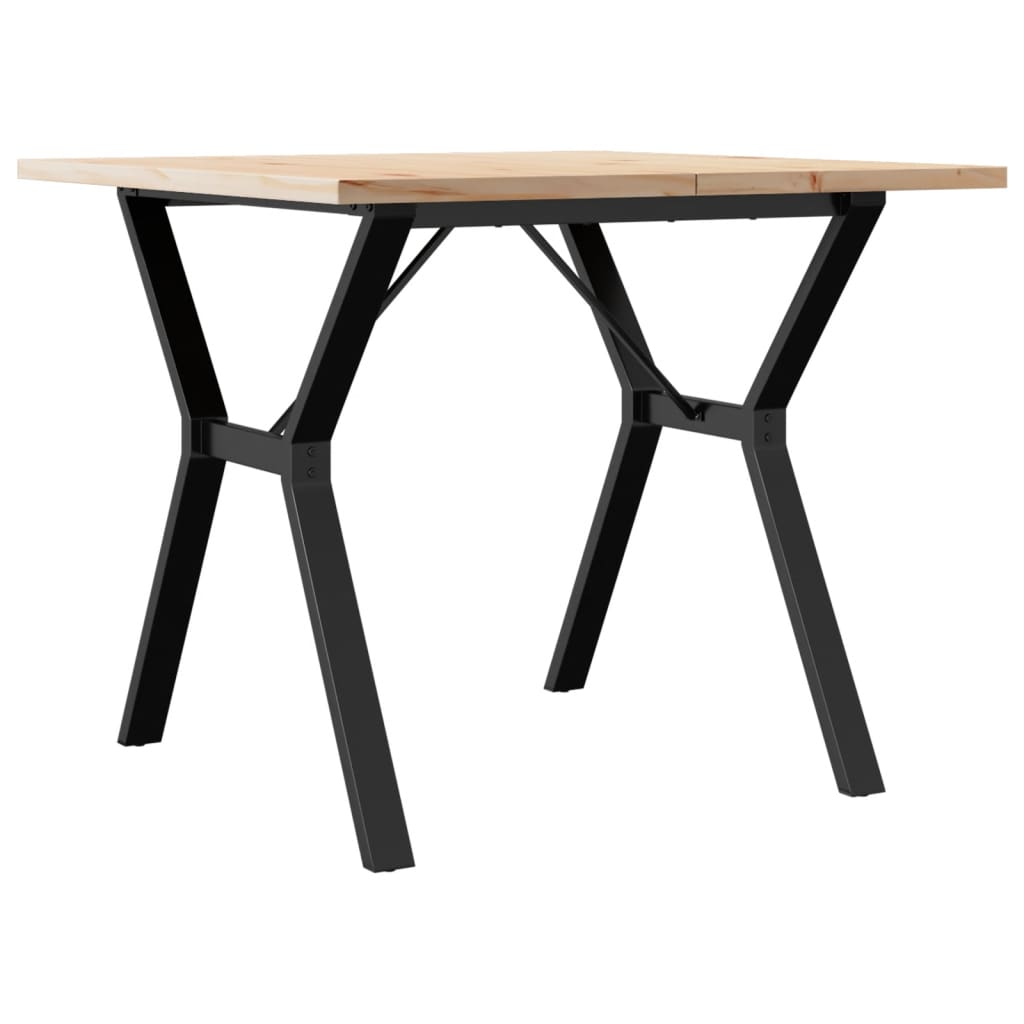 vidaXL Esstisch Y-Gestell 90x90x75,5 Massivholz Kiefer und Stahl