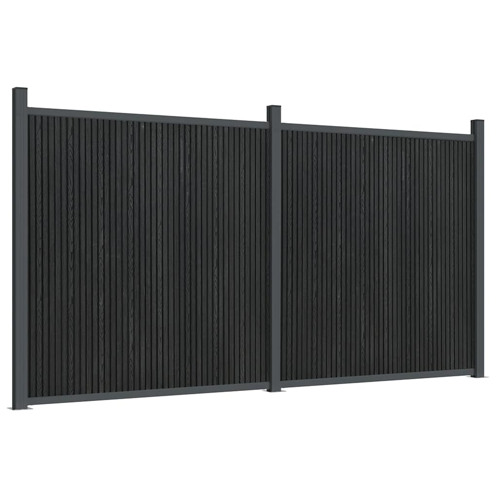 vidaXL Zaunelement Grau 353x186 cm WPC