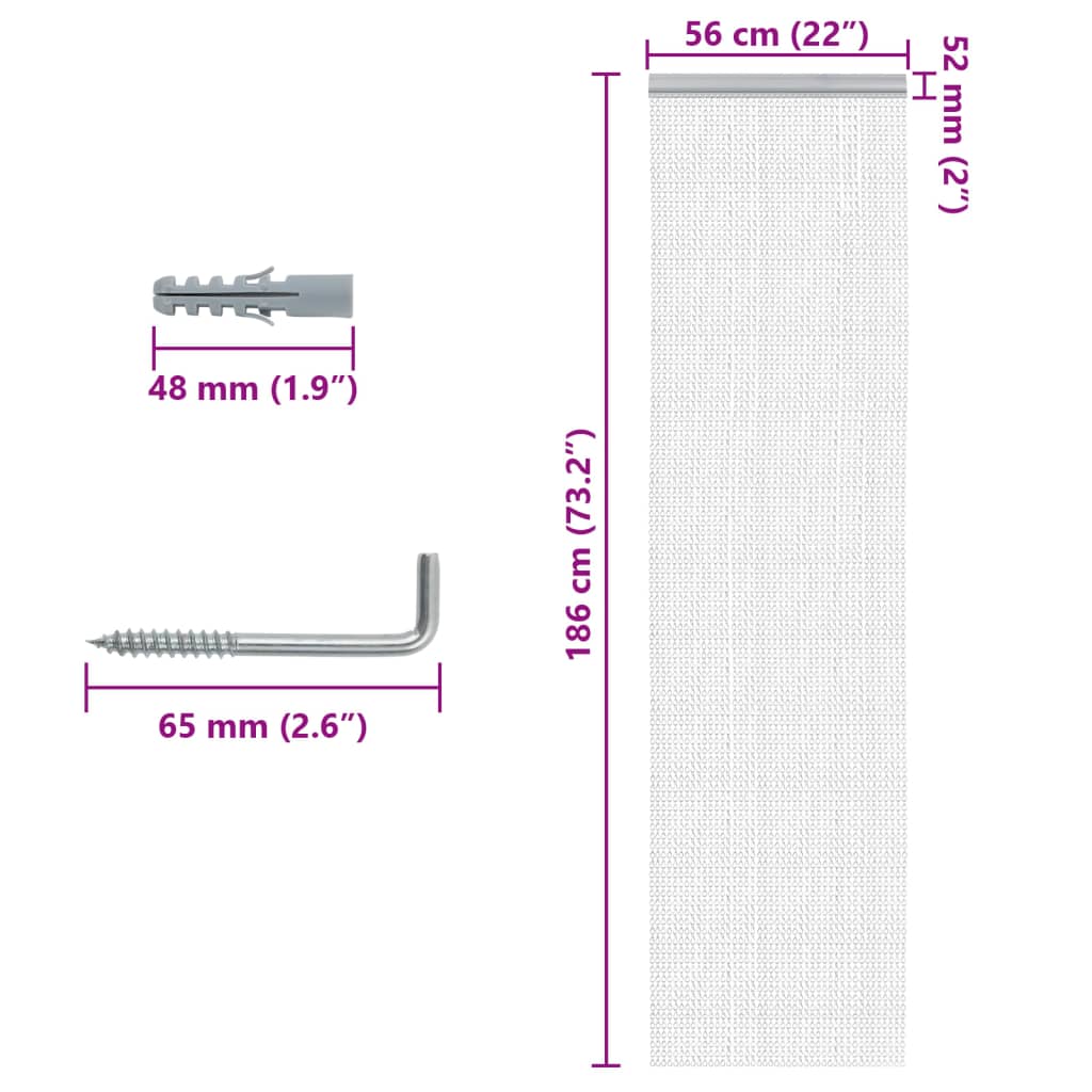 vidaXL Türvorhang aus Ketten 56x186 cm Aluminium
