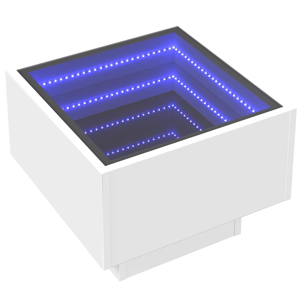 vidaXL Beistelltisch mit LED Weiß 40x40x30 cm Holzwerkstoff