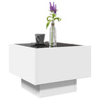 vidaXL Beistelltisch mit LED Weiß 40x40x30 cm Holzwerkstoff