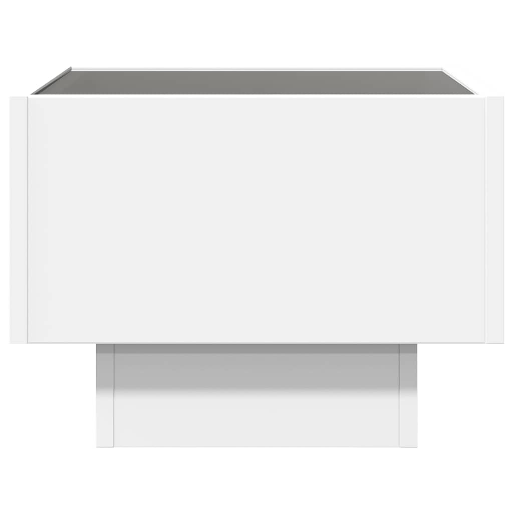 vidaXL Beistelltisch mit LED Weiß 40x40x30 cm Holzwerkstoff