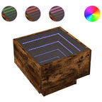 vidaXL Beistelltisch mit LED Räuchereiche 40x40x30 cm Holzwerkstoff