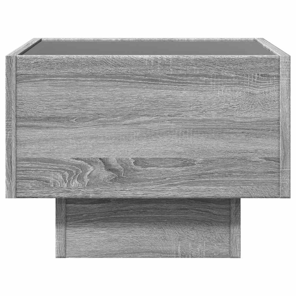 vidaXL Beistelltisch mit LED Grau Sonoma 40x40x30 cm Holzwerkstoff
