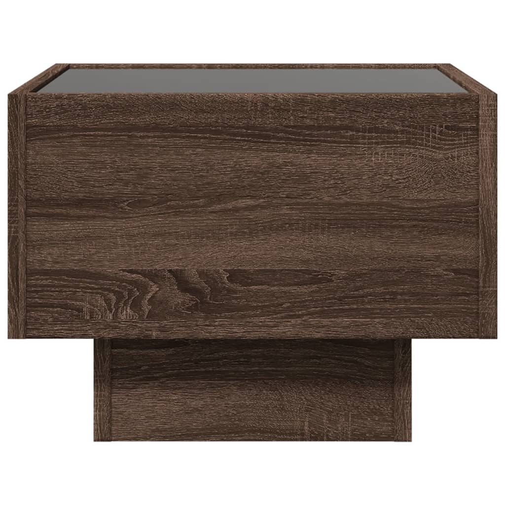 vidaXL Beistelltisch mit LED Braun Eichen-Optik 40x40x30 cm