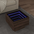 vidaXL Beistelltisch mit LED Braun Eichen-Optik 40x40x30 cm
