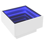 vidaXL LED-Couchtisch Weiß 50x50x30 cm Holzwerkstoff