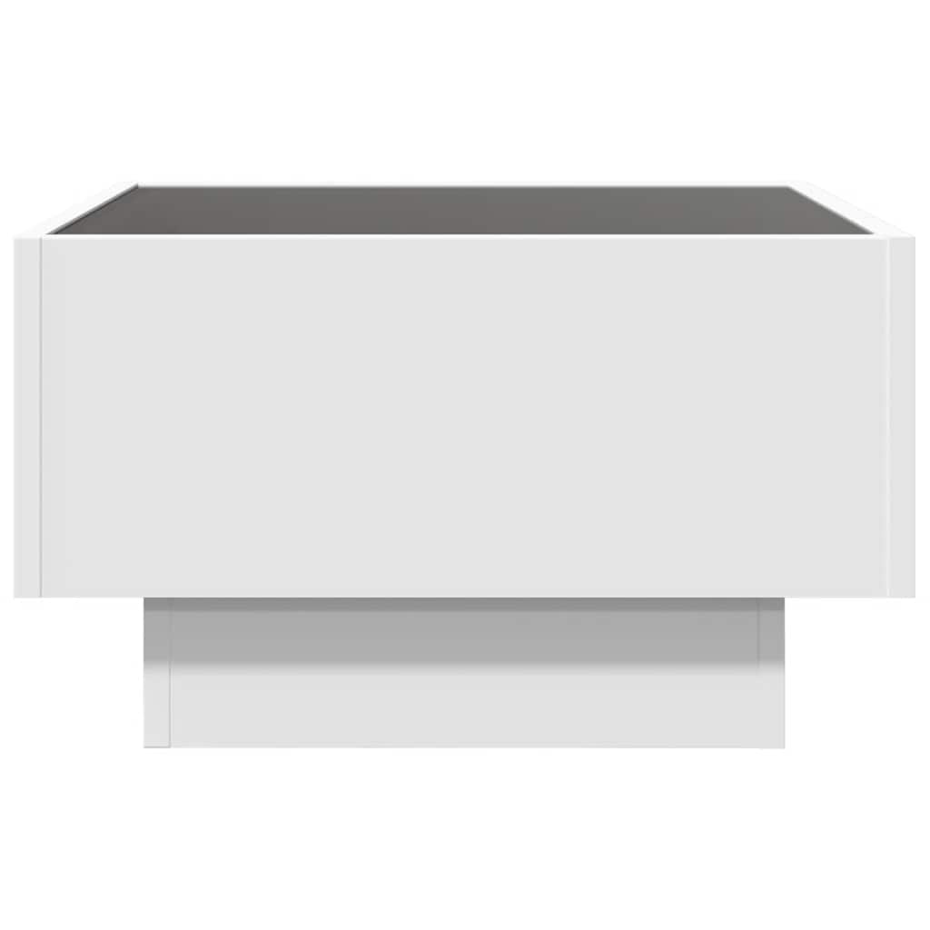 vidaXL LED-Couchtisch Weiß 50x50x30 cm Holzwerkstoff