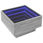vidaXL LED-Couchtisch Grau Sonoma 50x50x30 cm Holzwerkstoff