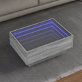 vidaXL LED-Couchtisch Grau Sonoma 50x50x30 cm Holzwerkstoff
