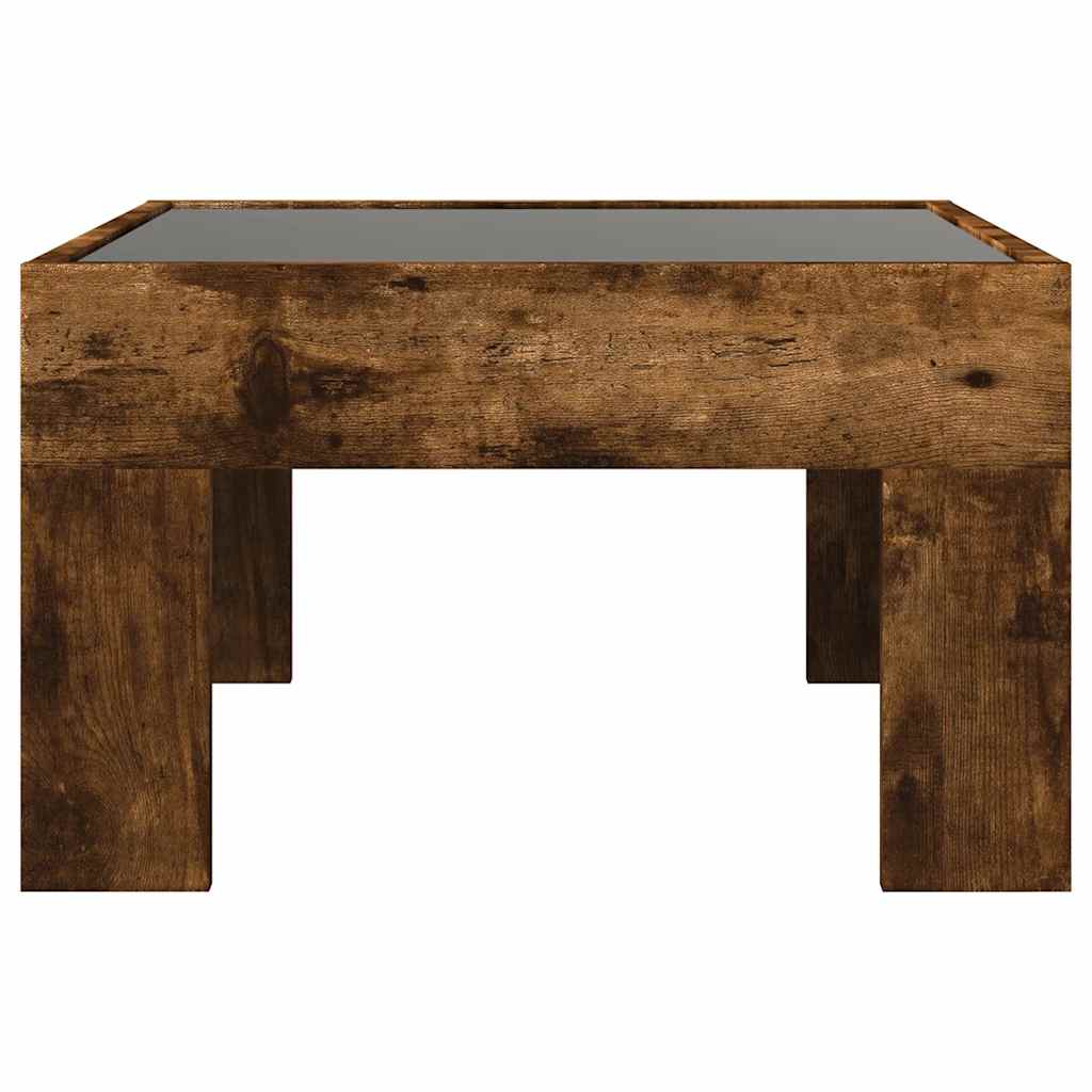 vidaXL Couchtisch mit Infinity-LED Räuchereiche 50x50x30 cm