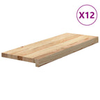 vidaXL Treppenstufen 12 Stk. Unbehandelt 70x25x2 cm Massivholz Eiche