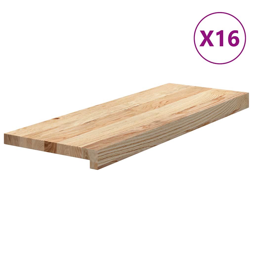 vidaXL Treppenstufen 16 Stk. Unbehandelt 70x25x2 cm Massivholz Eiche